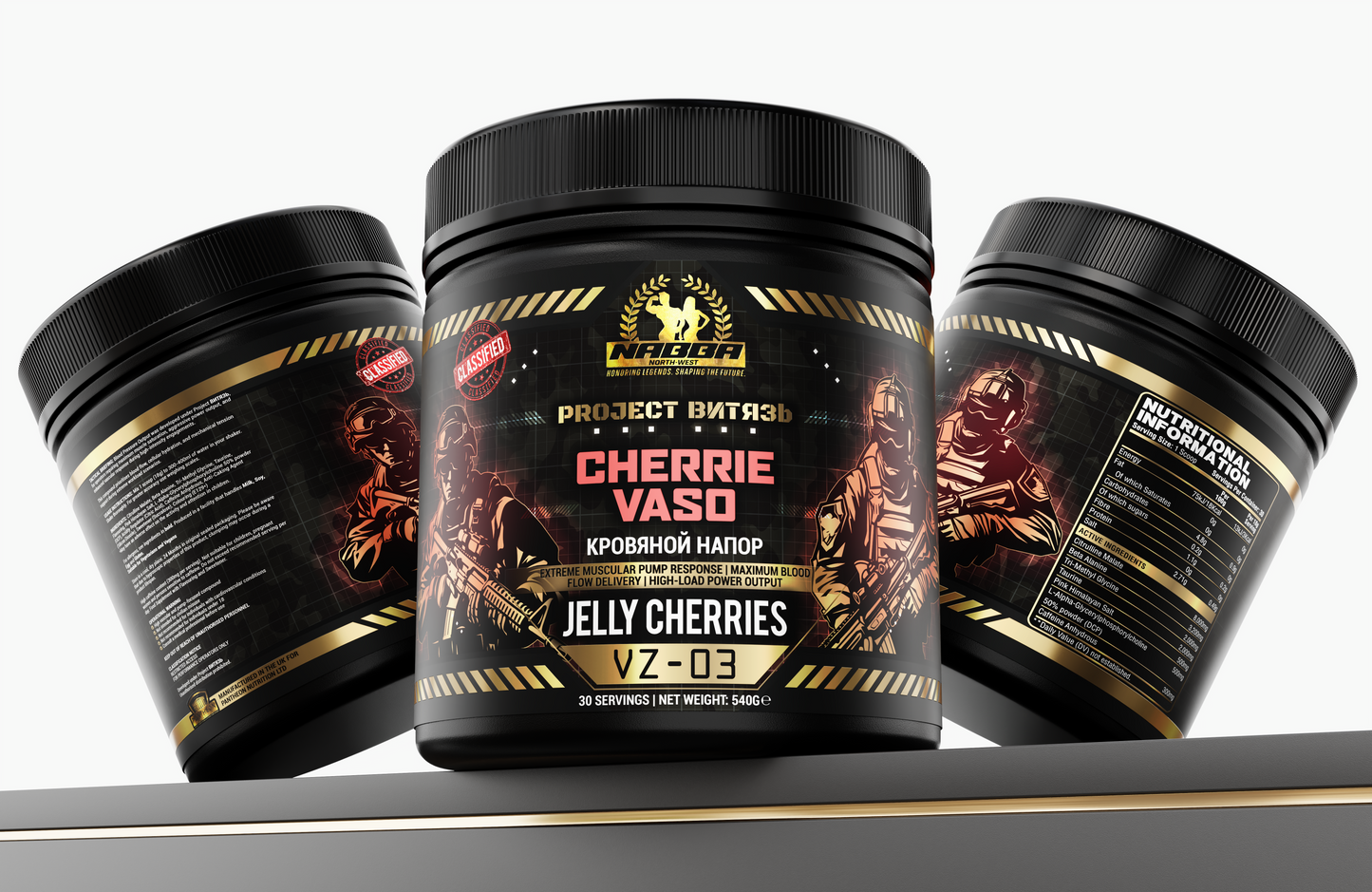 NABBA North West Pre Workout and Hydration -Project BNTR3b - Cherrie Vaso - Jelly Cherries