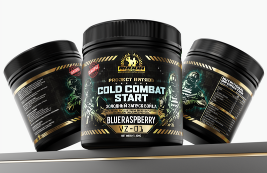 Three containers of 'Cold Combat Start' supplement with visible branding on a white background