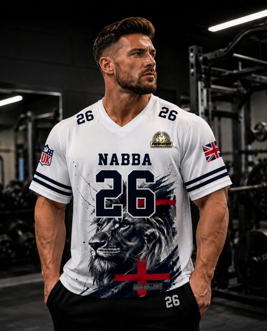 NABBA England NFL-Style T-Shirt – 2026 Rebrand Edition